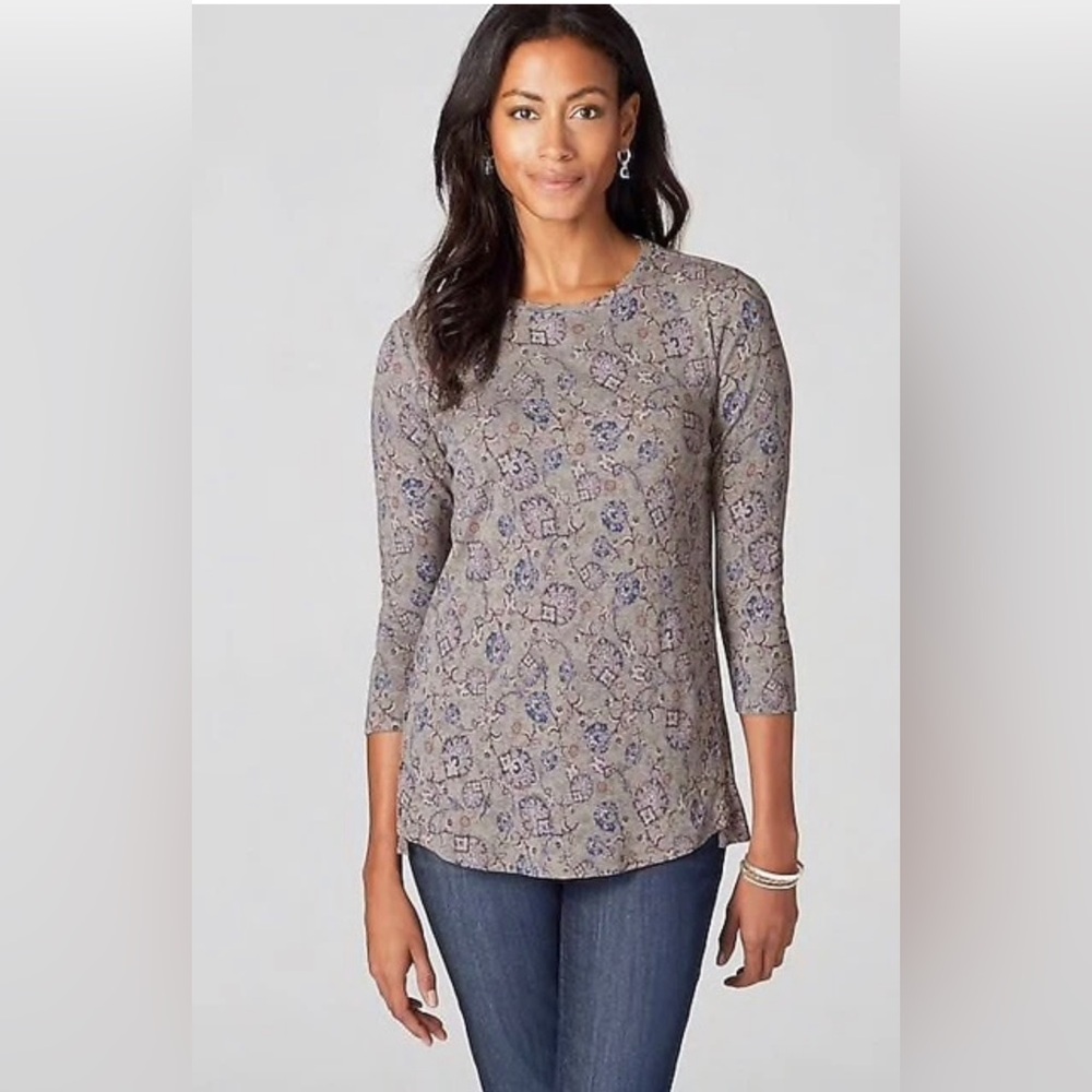 J. Jill Pima Cotton Side-Button Tee